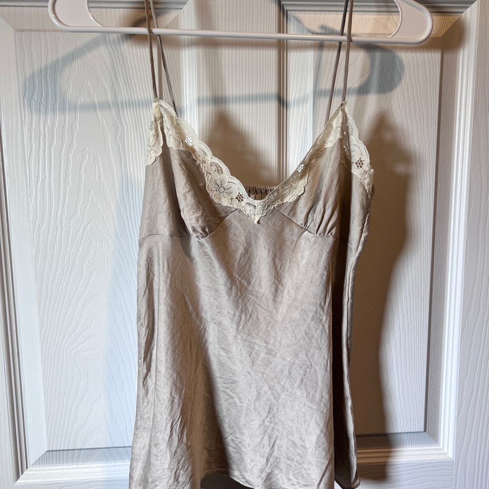 LOFT Silk Lace-Trimmed Top